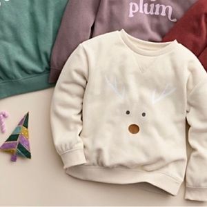 NEW🎄REINDEER Sweatshirt by Little Co. SZ 7